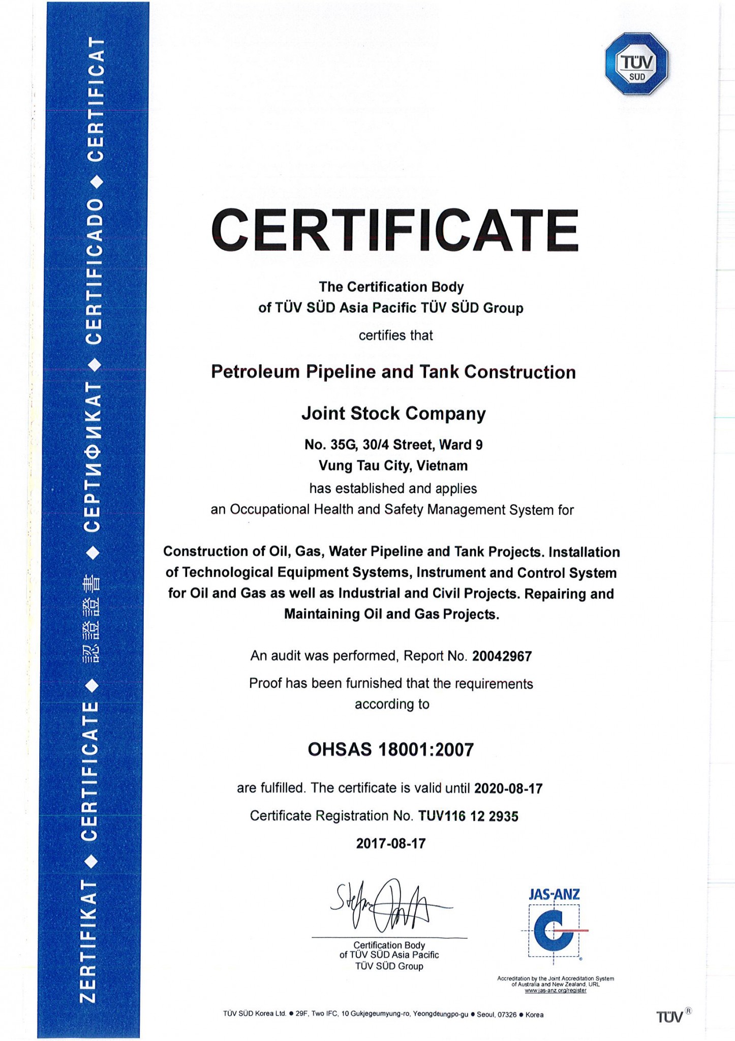 CERTIFICATE OHSAS 18001_PETROLEUM